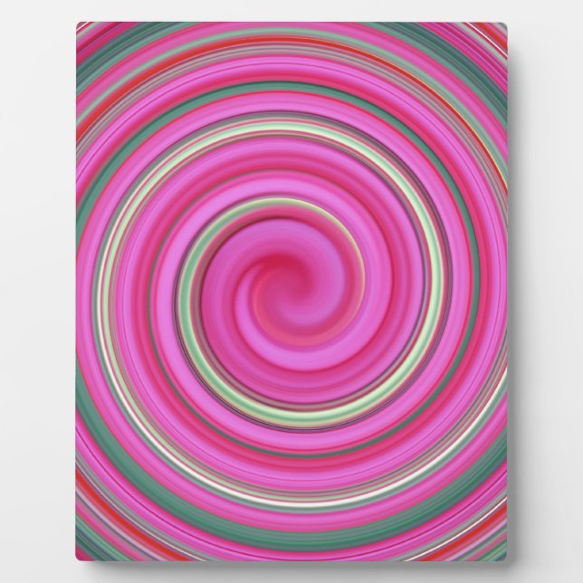 Pink spiral pattern plaque (Front)