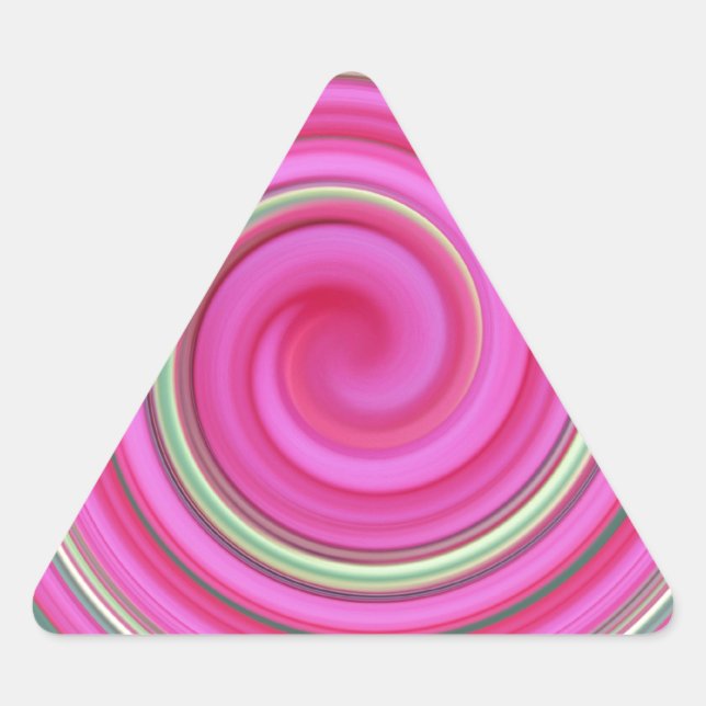 Pink spiral pattern triangle sticker (Front)