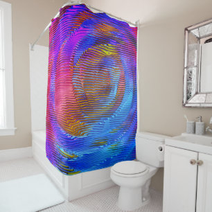 Pink spiral rainbow with relief and messy stripes