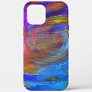 Pink spiral rainbow with relief and messy stripes  iPhone 12 pro max case