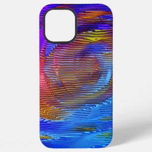 Pink spiral rainbow with relief and messy stripes  iPhone 12 pro max case