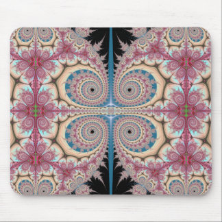 Pink spirals mouse pad