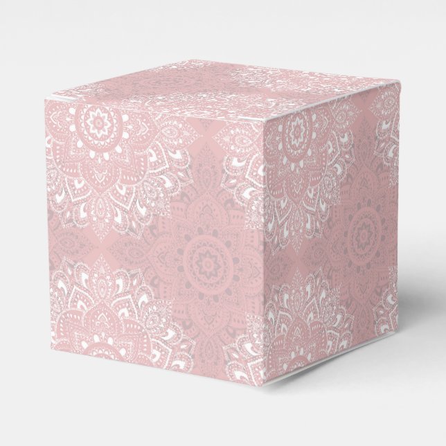 Pink spiritual Indian mandala pattern Favor Box (Front Side)