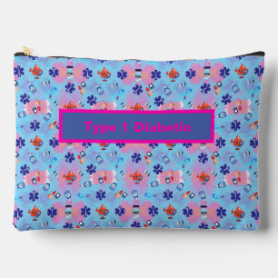 Pink Splash On Blue Sky Type 1 Diabetic Accessory Pouch