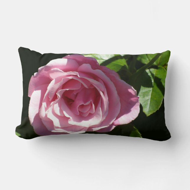 Pink Splendour Rose Lumbar Pillow (Front)