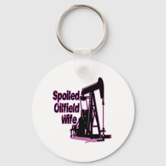 Pink Spoiled Oilfield Wife Keychain