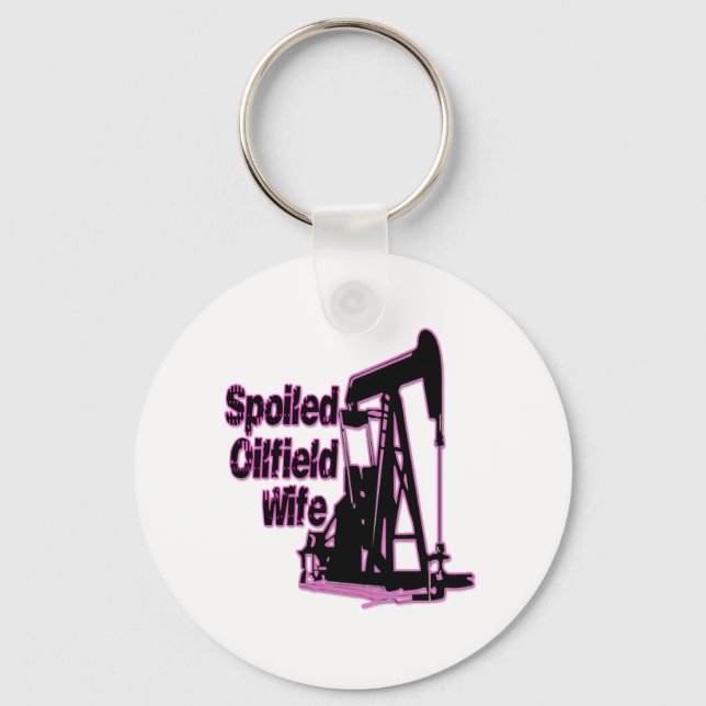 Pink Spoiled Oilfield Wife Keychain (Front)