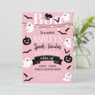 Pink Spook-Tacular Haunted Birthday Invitation