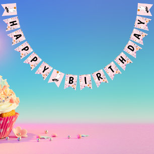 Pink Spooky One Cute Halloween Happy Birthday  Bunting Flags