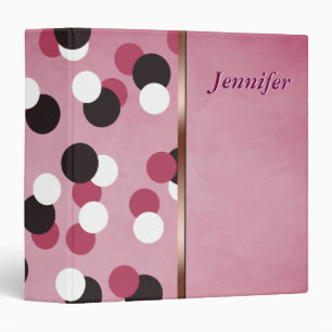 Pink Spots Personlized Binder