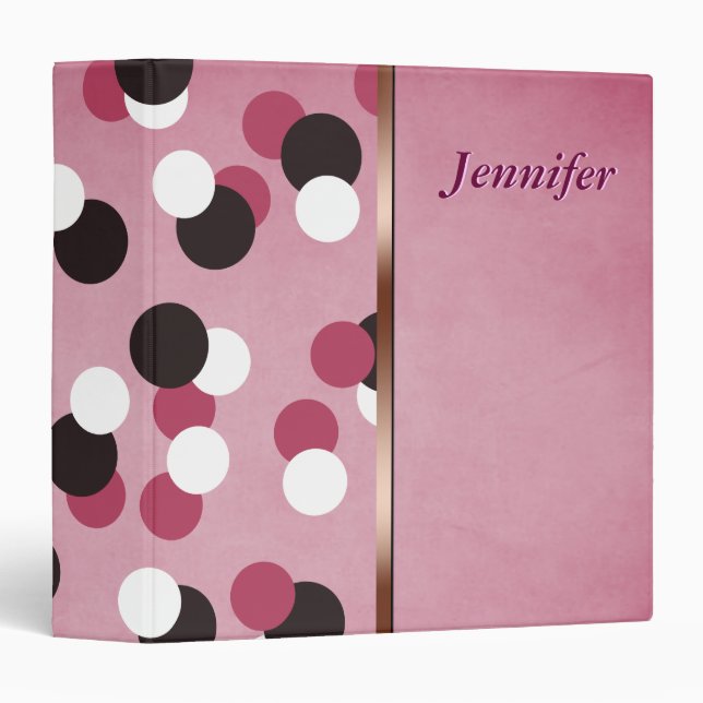 Pink Spots Personlized Binder (Front/Spine)