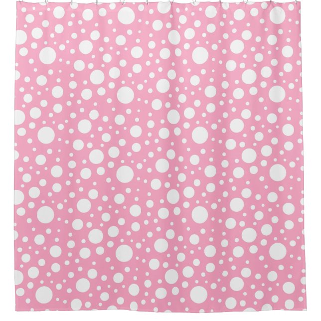 Pink Spots Shower Curtain (Front)