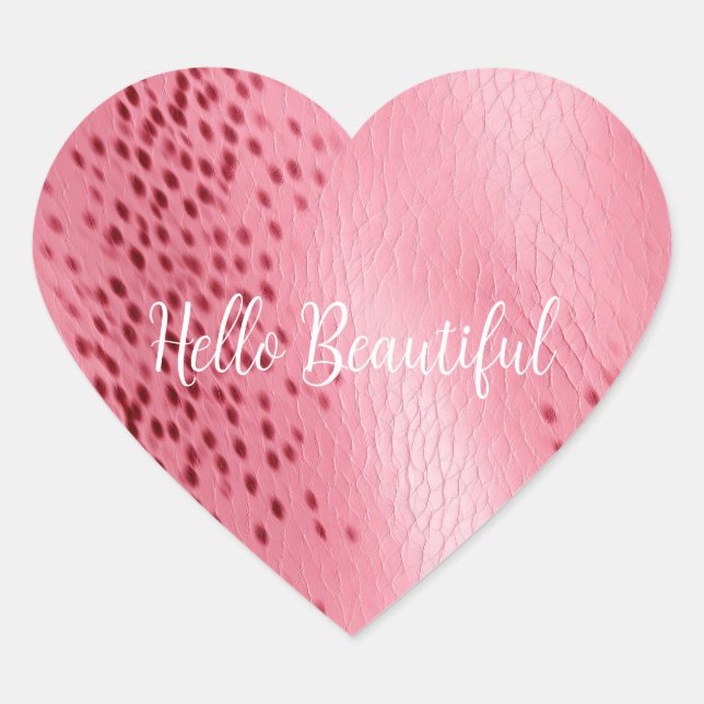 Pink Spotted Leopard Animal Print Heart Sticker (Front)