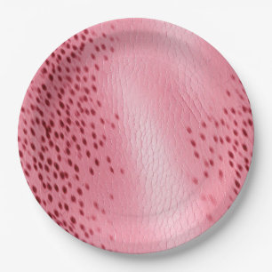 Pink Spotted Leopard Animal Print Paper Plate