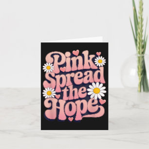 Pink Spread The Hope Retro Groovy Breast Cancer  Card