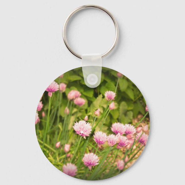 Pink Spring Alliums Keychain (Front)