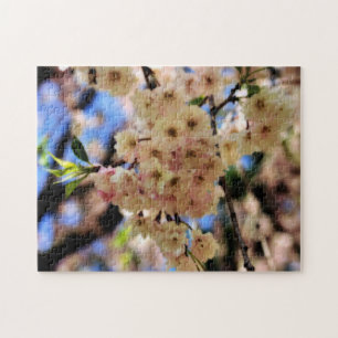 Pink Spring Blossoms Flower Orton Effect Jigsaw Puzzle