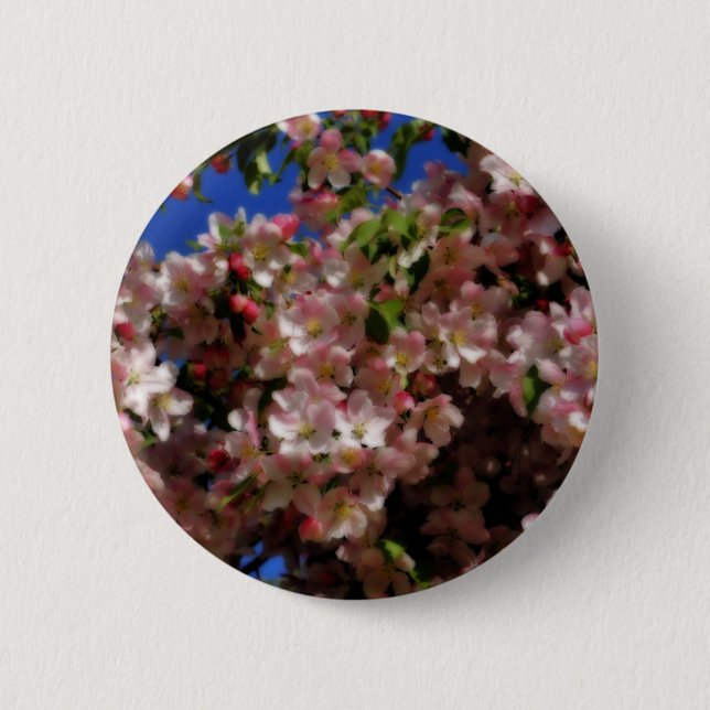 Pink Spring Blossoms Flower Pin (Front)