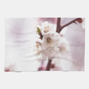 Pink spring blossoms kitchen towel