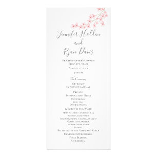 Pink Spring Blossoms Wedding Program