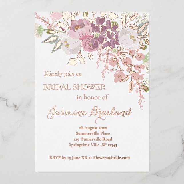 Pink Spring Bridal Shower Rose Gold (Front)