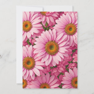 Pink spring floral pink daisies retro pink flowers invitation