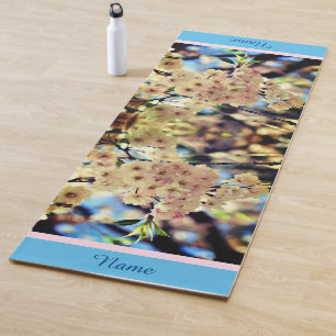Pink Spring Flower Blossoms 3 Personalized Yoga Mat