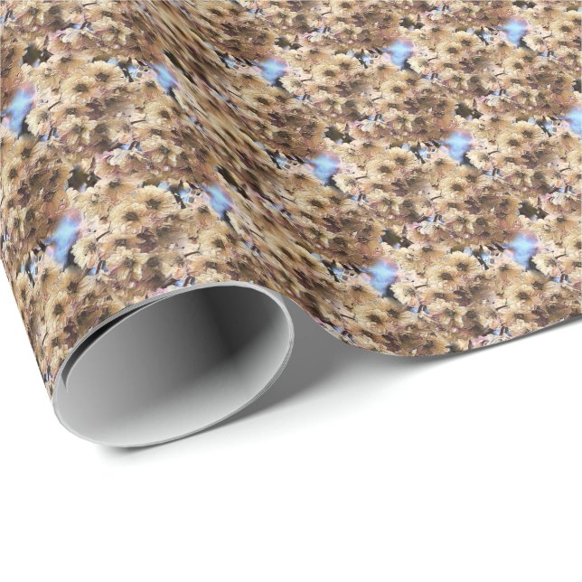 Pink Spring Flower Blossoms Nature Art Pattern   Wrapping Paper (Roll Corner)