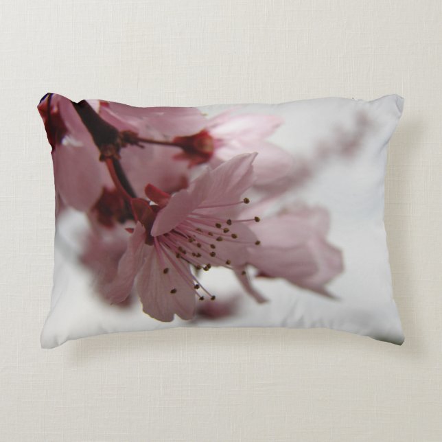 Pink Spring Flowers Art Pillow (Front)
