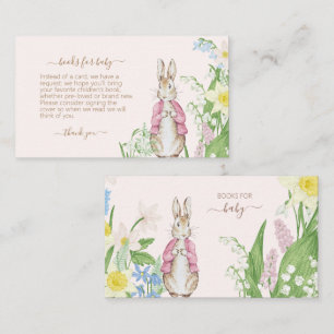 Pink Spring Peter the Rabbit Baby Shower Book  Enclosure Card