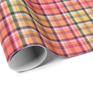 Pink Spring Plaid Wrapping Paper