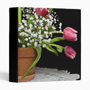 Pink Spring Tulips Binder