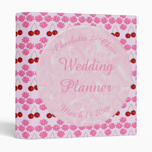 Pink Spring Wedding Cherry blossom and cherries Binder