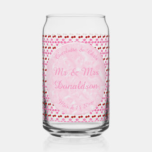 Pink Spring Wedding Cherry blossom and cherries Can Glass