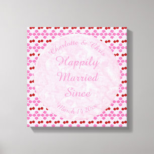 Pink Spring Wedding Cherry blossom and cherries Canvas Print