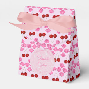 Pink Spring Wedding Cherry blossom and cherries Favor Box