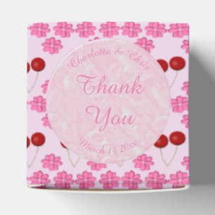 Pink Spring Wedding Cherry blossom and cherries Favor Box