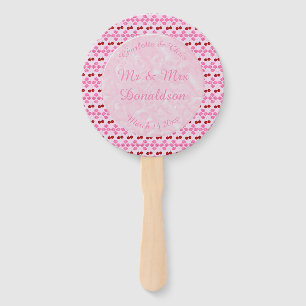 Pink Spring Wedding Cherry blossom and cherries Hand Fan