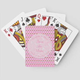 Pink Spring Wedding Cherry blossom and cherries Playing Cards
