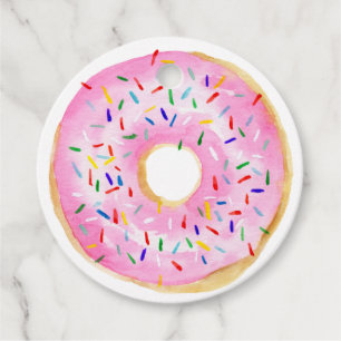 Pink Sprinkle Doughnut Birthday Party Thank You Favour Tags