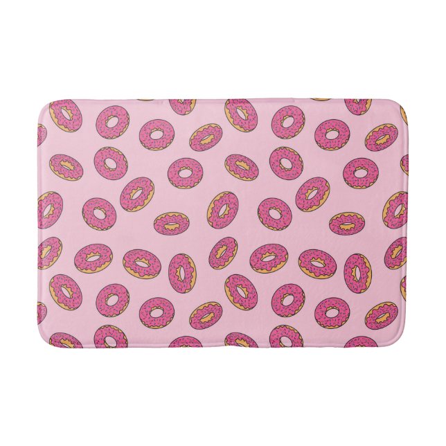 Pink Sprinkle Doughnut Pattern Bath Mat (Front)