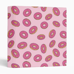 Pink Sprinkle Doughnut Pattern Binder