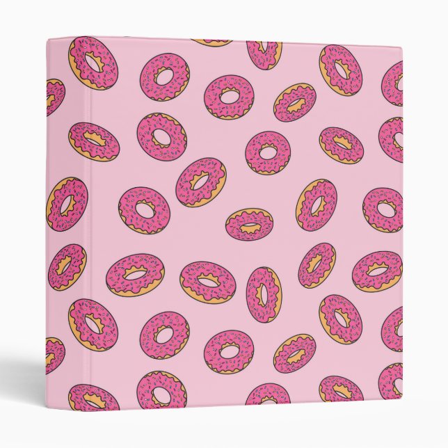 Pink Sprinkle Doughnut Pattern Binder (Front/Spine)