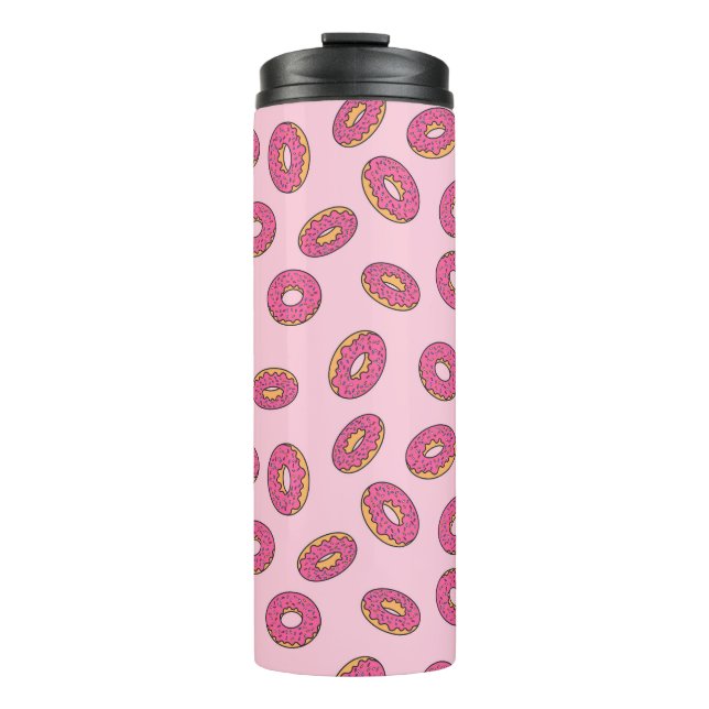 Pink Sprinkle Doughnut Pattern Thermal Tumbler (Front)