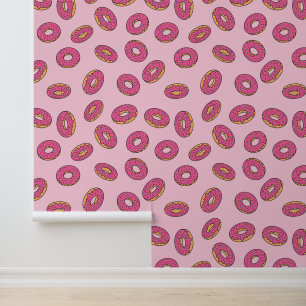Pink Sprinkle Doughnut Pattern Wallpaper