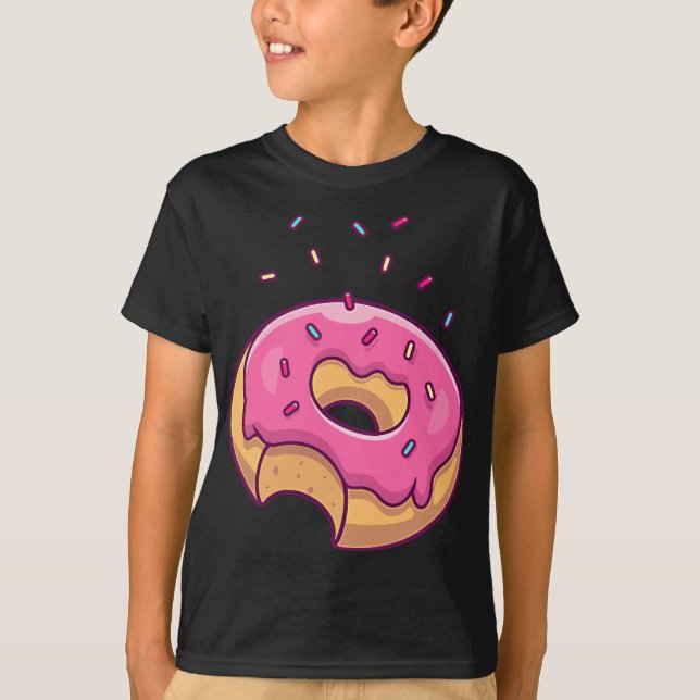 Pink Sprinkle Doughnut Pocket Doughnut Lovers T-Shirt (Front)