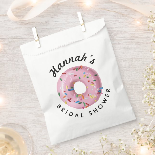 Pink Sprinkle Doughnut Shop Bridal Shower Favour B Favour Bag (Clipped)