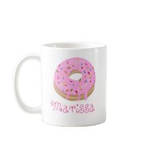 Pink Sprinkled Doughnut and Name Coffee