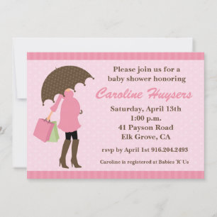Pink Sprinkles Baby Shower Invitations