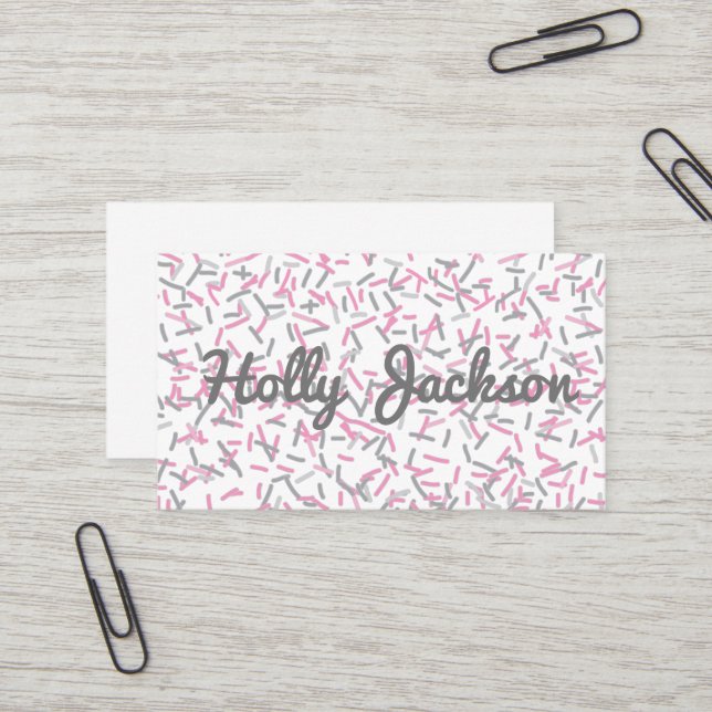 Pink Sprinkles Business Cards (Front/Back In Situ)